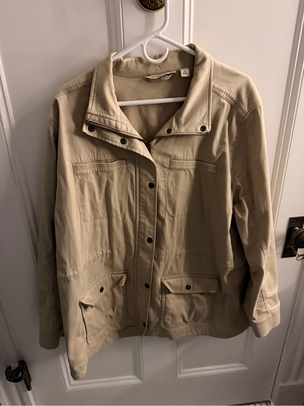 L.L.Bean Women’s 3X Khaki Stretch Cotton Utility Field Jacket